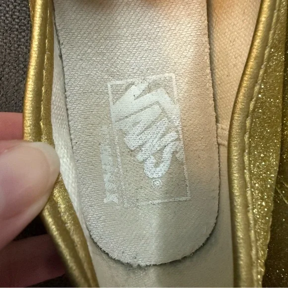 GUD⭐️ Gold Glitter Vans Slip On Lo Pros - Picture 4 of 7